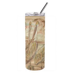 Brown Pelicans Stainless Steel 20 oz Skinny Tumbler